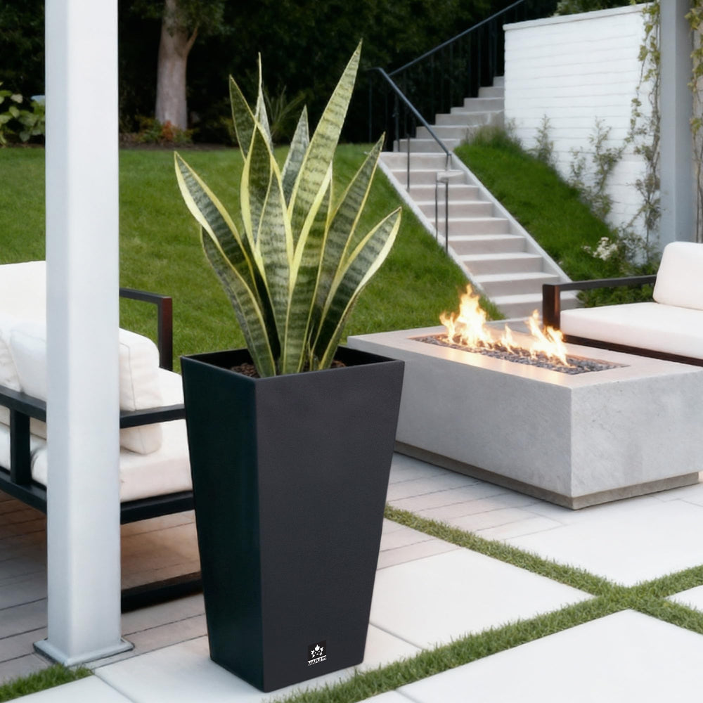 30 Inch Tall Outdoor Indoor Planter – Weather Resistant with Drainage Holes