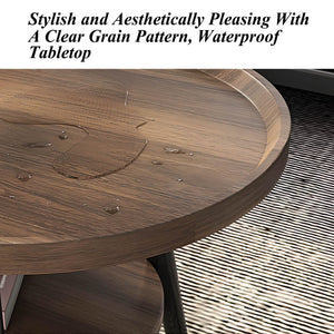 Oval Coffee Table, Two-Tier, Walnut, 47"