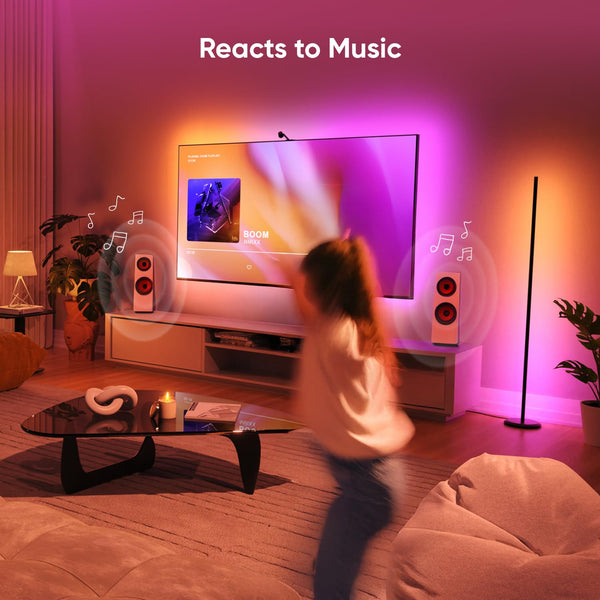 Smart LED Floor Lamp – RGB Color Changing, Music Sync, Voice Control