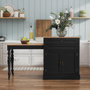 Extendable Kitchen Island with Charging Station & Storage