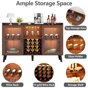 Wine Bar Cabinet with LED Light