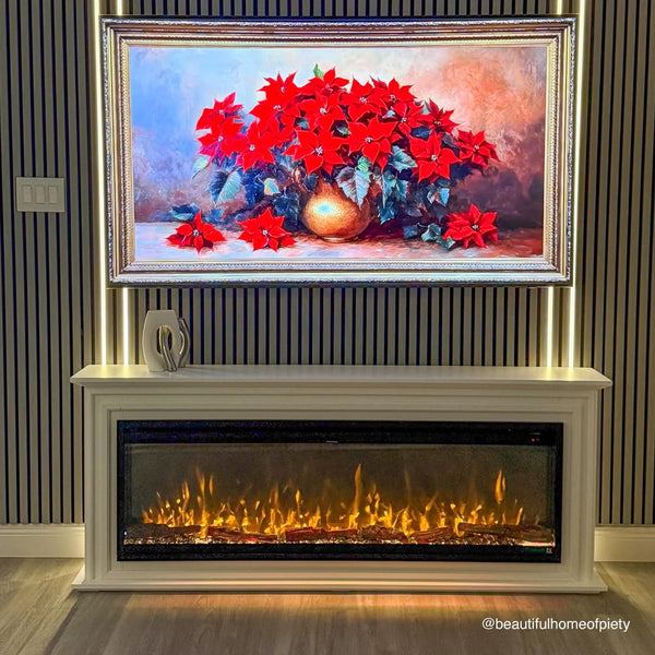 60" Smart Electric Fireplace – Wall Mount & Recessed