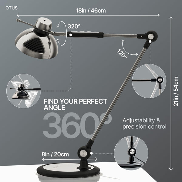 LED Swing Arm Desk Lamp with Gesture & Touch Control