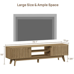 70" Fluted TV Stand with Storage Cabinets
