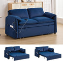 63" Velvet Pull-Out Sofa Bed – 3-in-1 Convertible Futon Loveseat