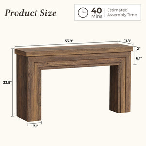 54 Inch Entryway Console Table with Storage Shelf