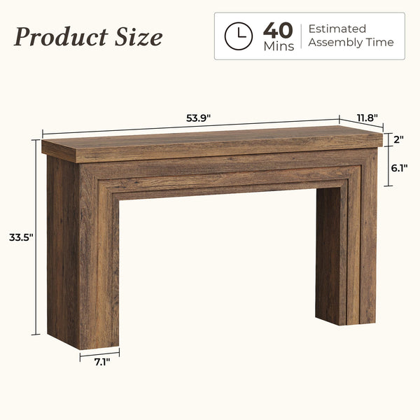 54 Inch Entryway Console Table with Storage Shelf