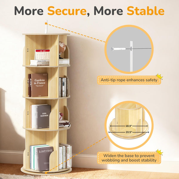 360° Rotating Bookshelf Tower