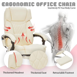 Massage Office Chair with Footrest, Heat & Recliner – 400 lbs Capacity