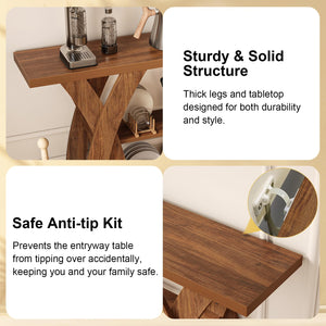 55-Inch 3-Tier Console Table with Storage