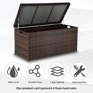 132-Gallon Wicker Outdoor Storage Box