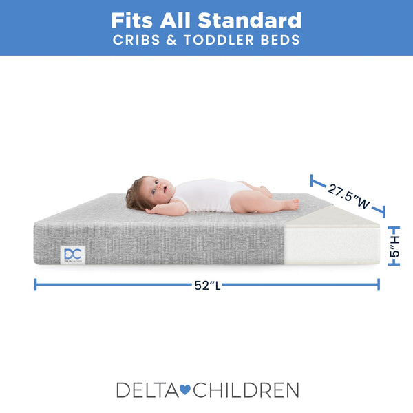 Dual Sided Baby Crib & Toddler Mattress – Waterproof Foam, GREENGUARD Gold Certified