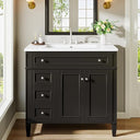 36-Inch Bathroom Vanity with Sink, 4 Drawers & 2 Doors, Solid Wood Frame