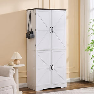 Armoire Wardrobe Closet with Hanging Rod, Shelves & Drawer