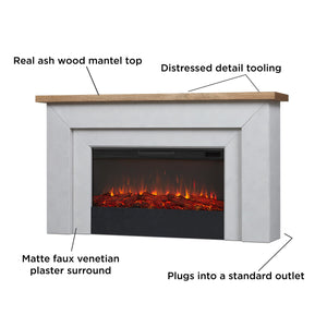 68" Landscape Electric Fireplace with Mantel