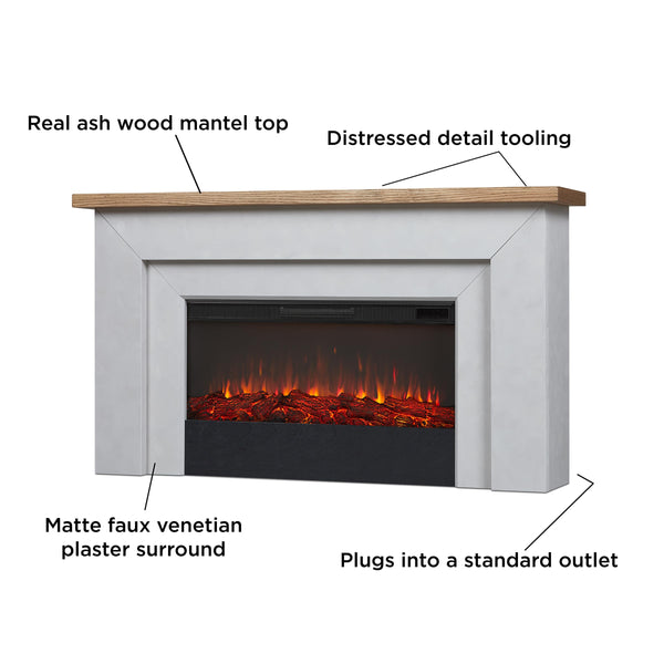 68" Landscape Electric Fireplace with Mantel