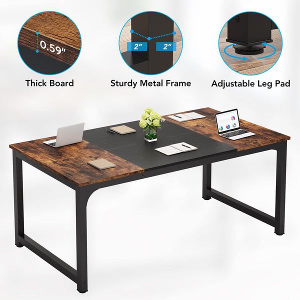 Extra Large Executive Office Desk – Industrial Style