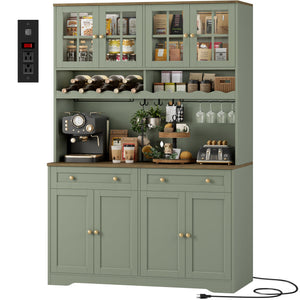 Tall Kitchen Pantry Cabinet with Charging Station