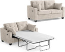 2-in-1 Pull Out Sleeper Sofa Bed with Memory Foam Mattress