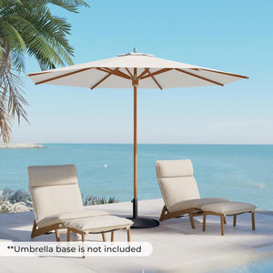11 FT Round Patio Umbrella with Aluminum Ribs & Pulley Lift