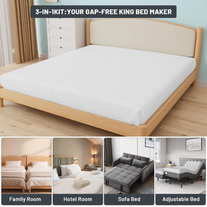 3-in-1 Bed Bridge Kit | Twin XL to King Converter with Split King Gap Filler