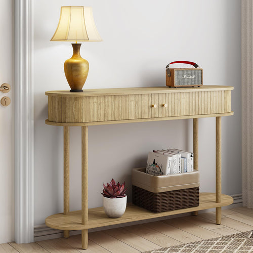 Modern 47.2" Console Table with Tambour Door Storage