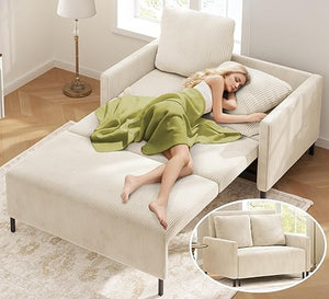 Corduroy Convertible Loveseat Sleeper Sofa Bed – 47" Pull-Out Couch