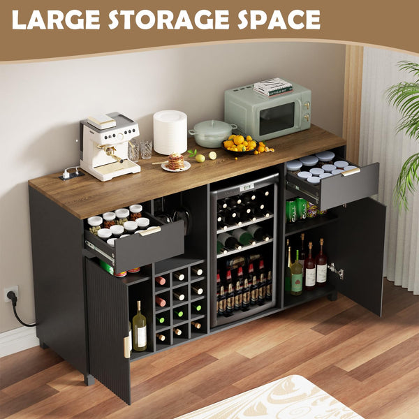 Large Coffee Bar Cabinet with Fridge Space