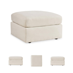 Oversized Square Accent Ottoman – Beige