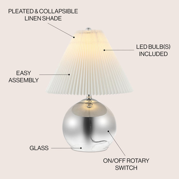 Mid-Century Globe Table Lamp – Smoke Gradient & Chrome