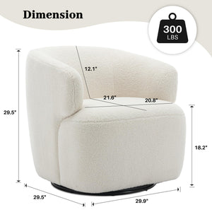 360° Swivel Barrel Accent Chair – Boucle Upholstered