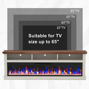 58" Fireplace TV Stand with 52" Electric Fireplace