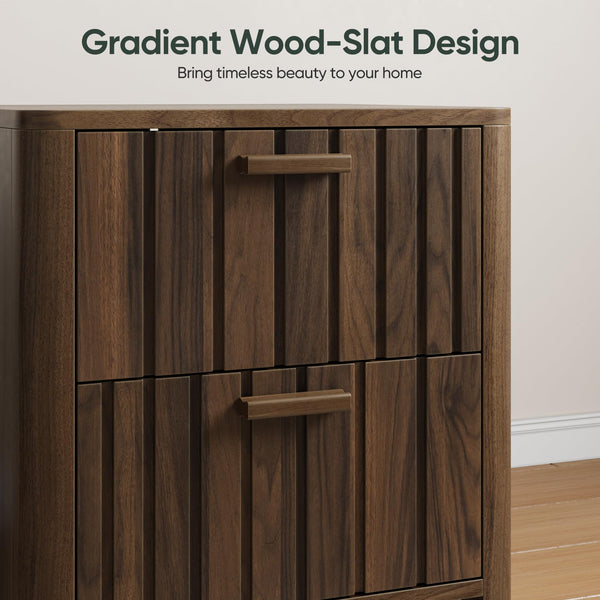 Mid-Century Modern Nightstand with 2 Drawers