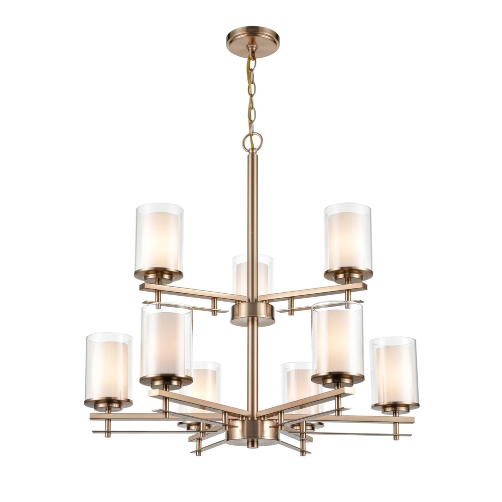 Nine Light Chandelier – Modern Gold Finish