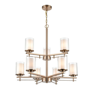Nine Light Chandelier – Modern Gold Finish