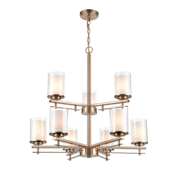 Nine Light Chandelier – Modern Gold Finish