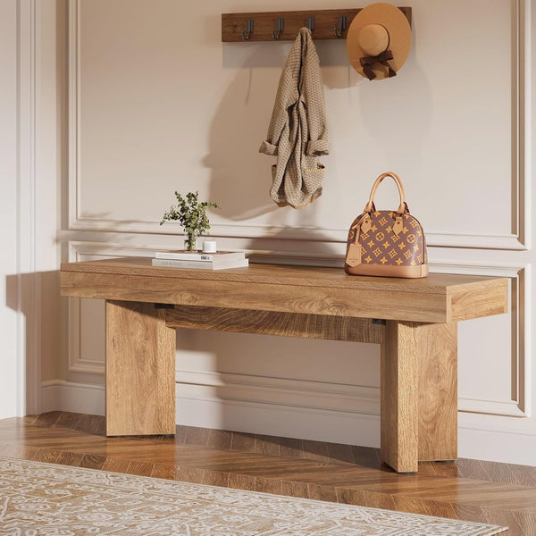 Farmhouse Wooden Dining Bench 47-Inch