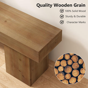 Farmhouse Solid Wood Entryway Bench 47.3"