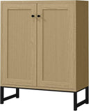 Rattan 2-Door Storage Cabinet with Shelves