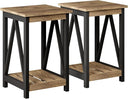 Farmhouse End Table with Storage Shelf – 2 Pack