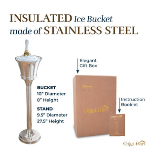 Stainless Steel Wine & Beverage Ice Bucket Stand