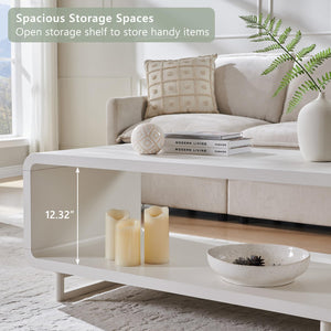 48" 2-Tier Coffee Table with Storage Shelf
