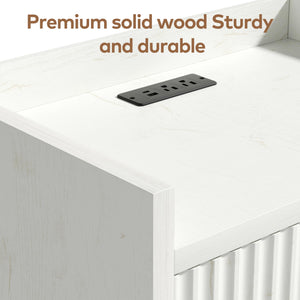 Nightstand with 2 Drawers & Charging Station