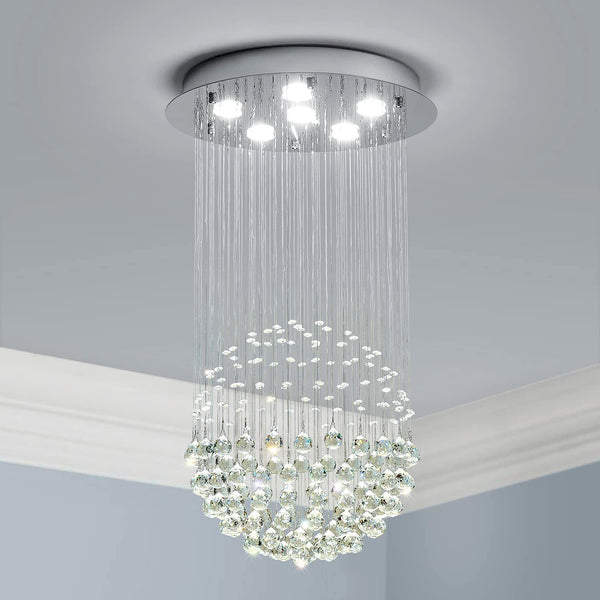 K9 Crystal Raindrop Chandelier – Modern LED Ceiling Light