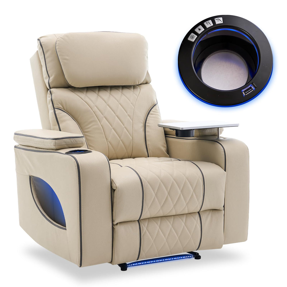 Electric Power Recliner Chair with Massage, Heating & Cooling Cup Holder