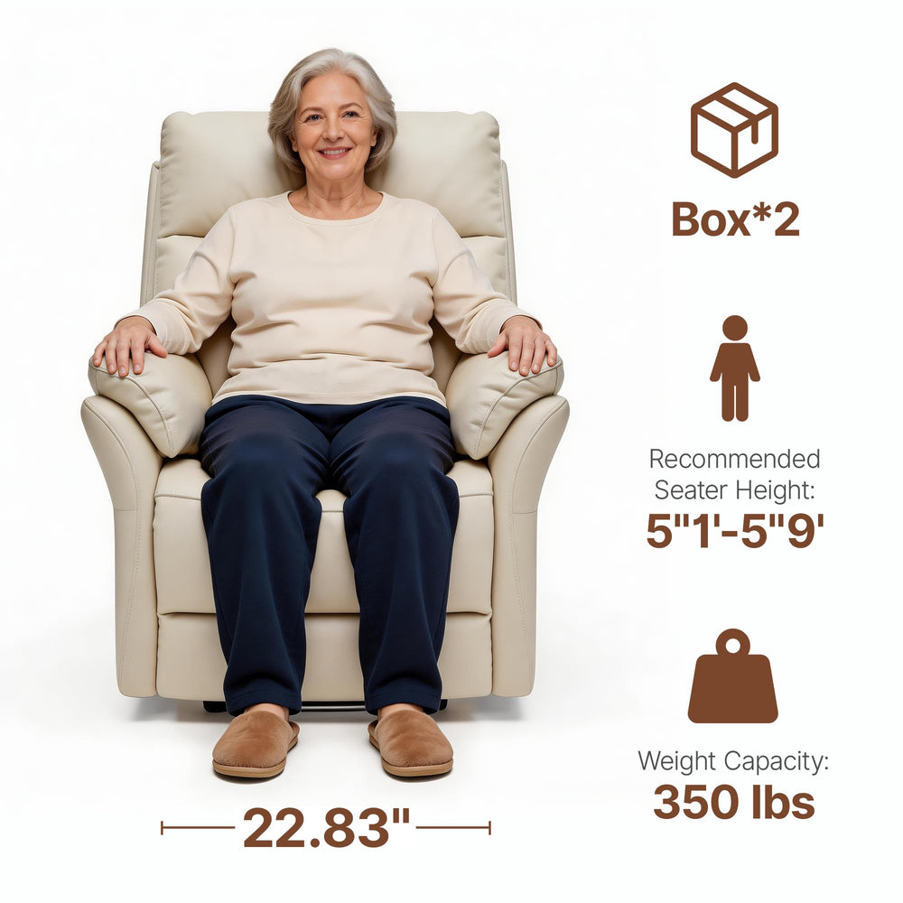 Genuine Leather Recliner Chair – Oversized Ergonomic Lazy Boy with Footrest