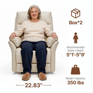 Genuine Leather Recliner Chair – Oversized Ergonomic Lazy Boy with Footrest