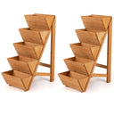 5-Tier Wooden Vertical Raised Garden Bed Set of 2