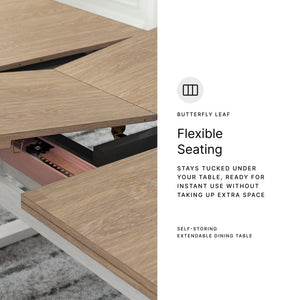 Butterfly Extension Dining Table with Self-Storing Leaf