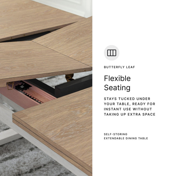 Butterfly Extension Dining Table with Self-Storing Leaf